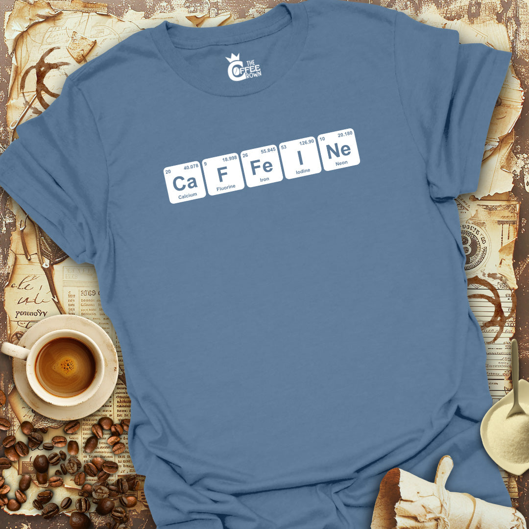 T-Shirt - Caffeine Periodic Table in White