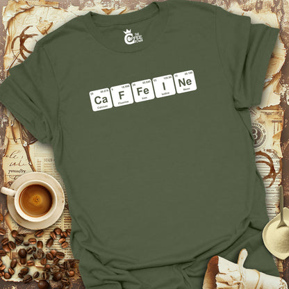 T-Shirt - Caffeine Periodic Table in White