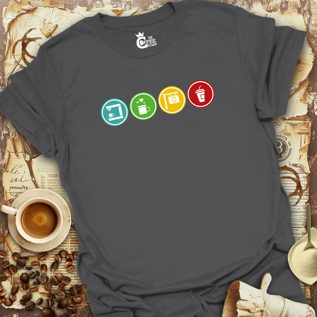 T-Shirt - Coffee Circles Colors