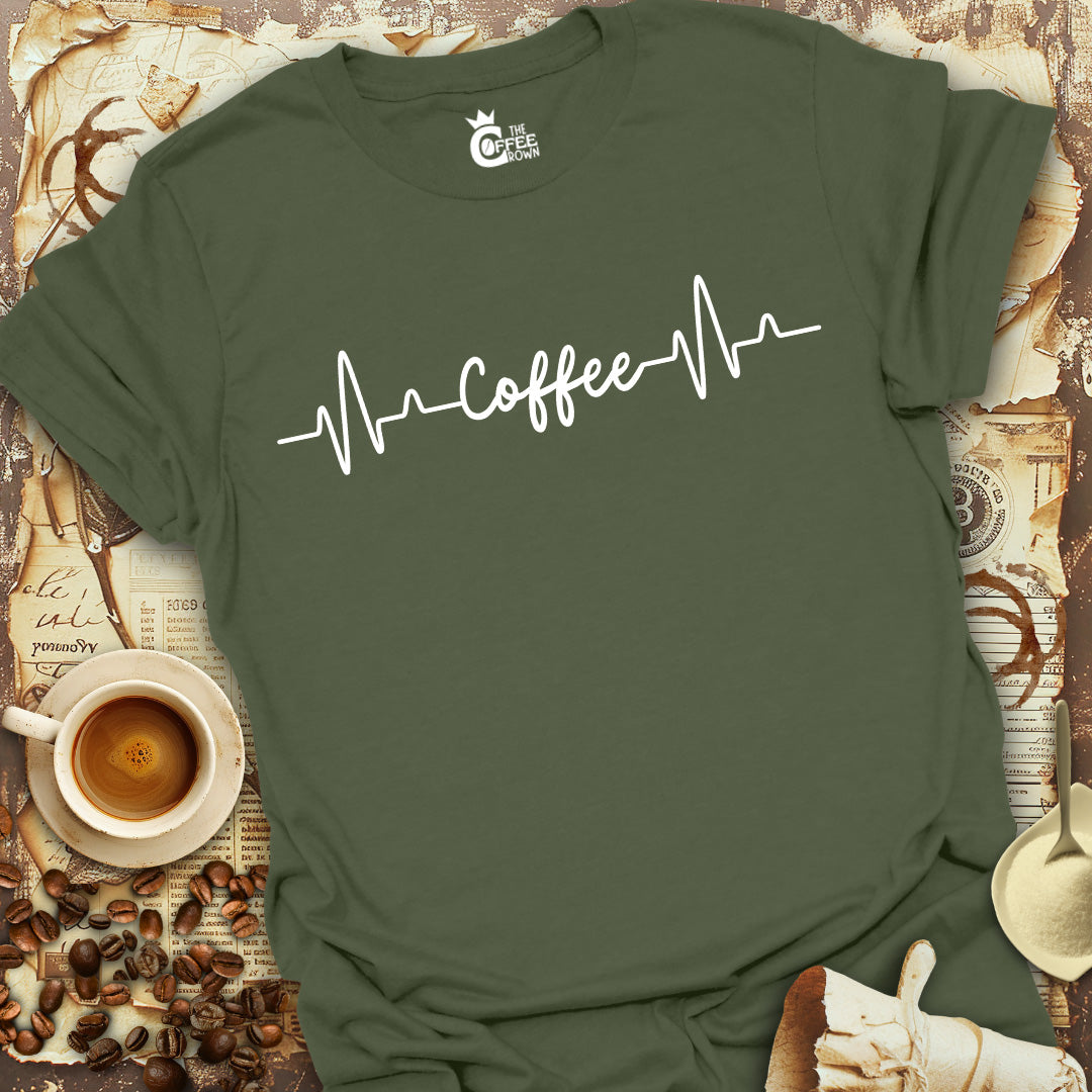 T-Shirt - Coffee Word Heartbeat