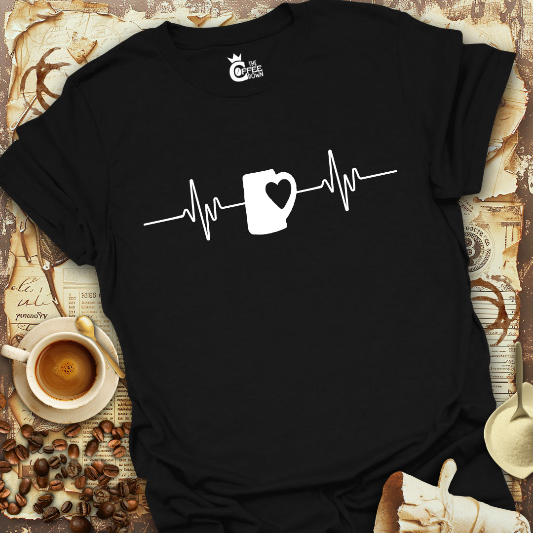 T-Shirt - Coffee Love Heartbeat