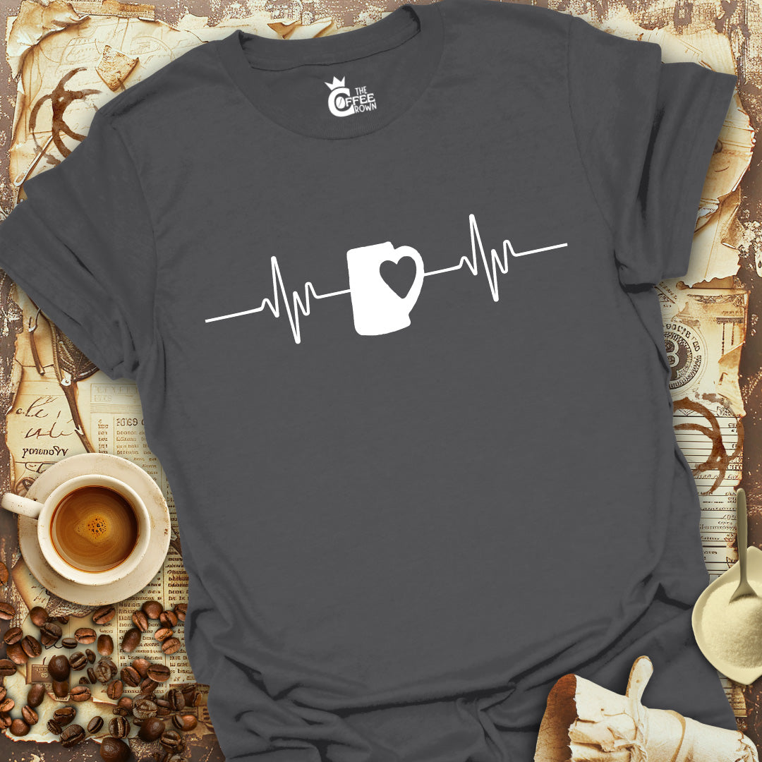 T-Shirt - Coffee Love Heartbeat