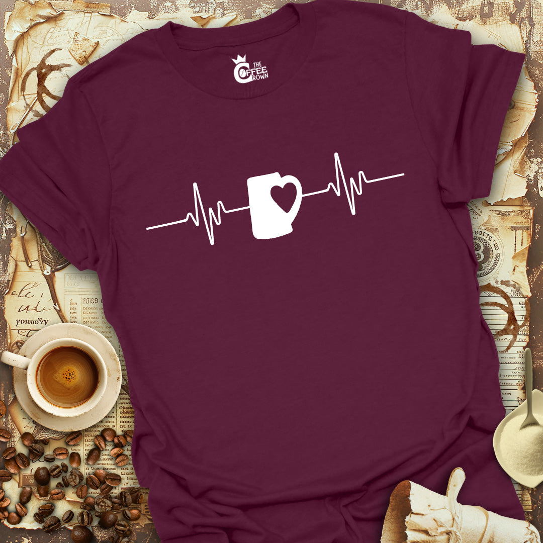 T-Shirt - Coffee Love Heartbeat