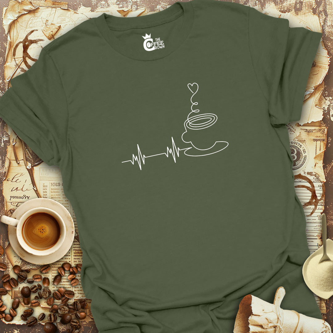 T-Shirt - Coffee Heartbeat Cup Lover