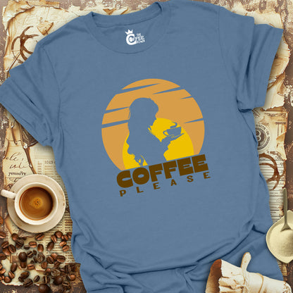 T-Shirt - Coffee Please - Golden