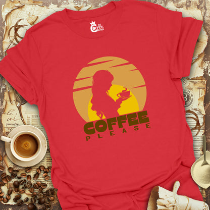 T-Shirt - Coffee Please - Golden