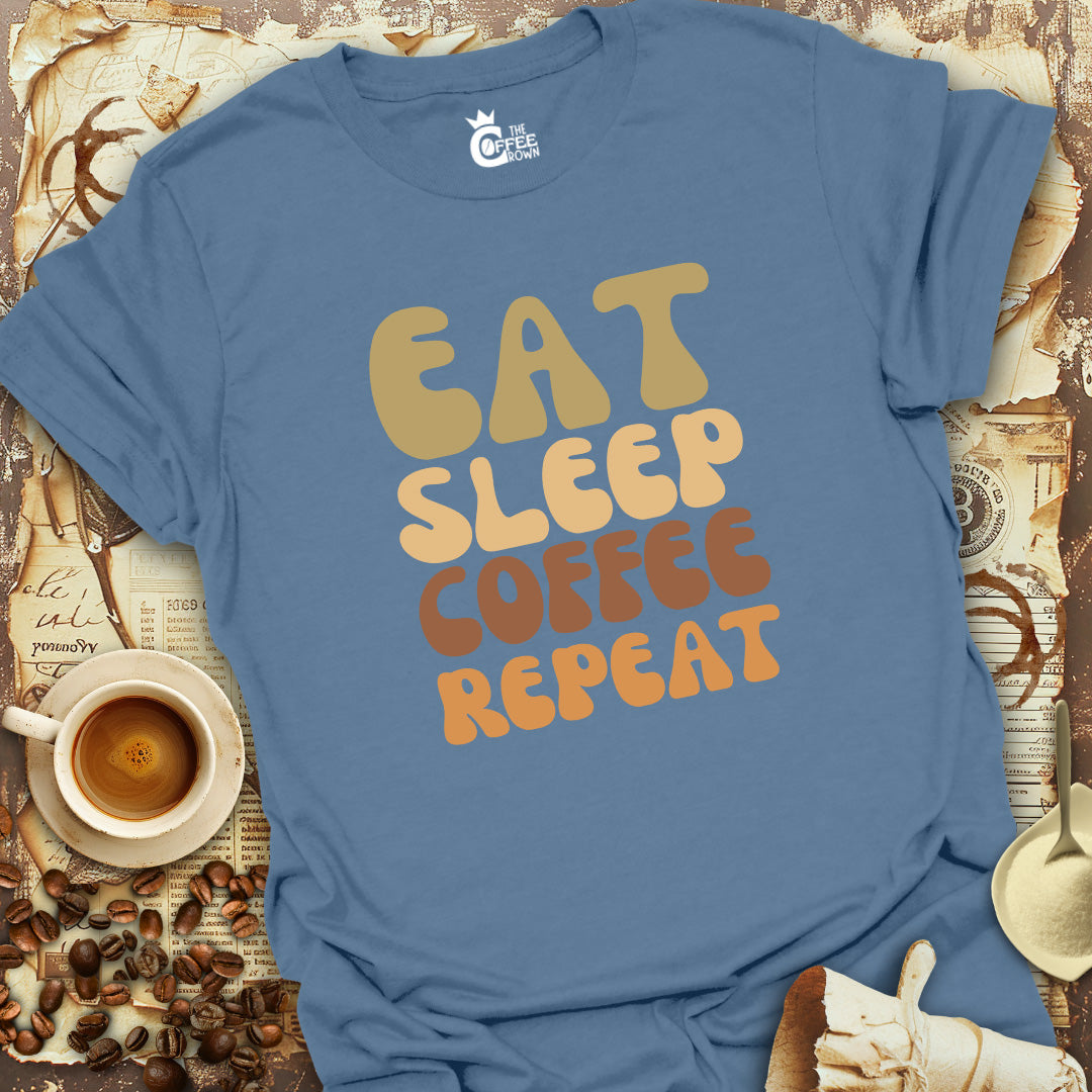 T-Shirt - Eat Sleep Coffee Repeat