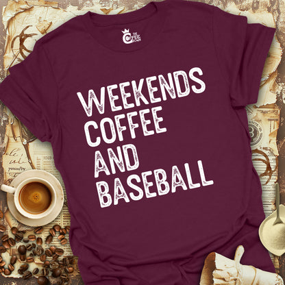 T-Shirt - Weekends Baseball & Coffee